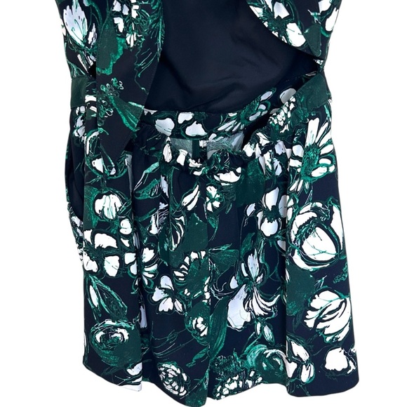 Club Monaco - “Krishel” Romper, Tropical Floral Print, Tie Back - Size 4, Black - Picture 14 of 17